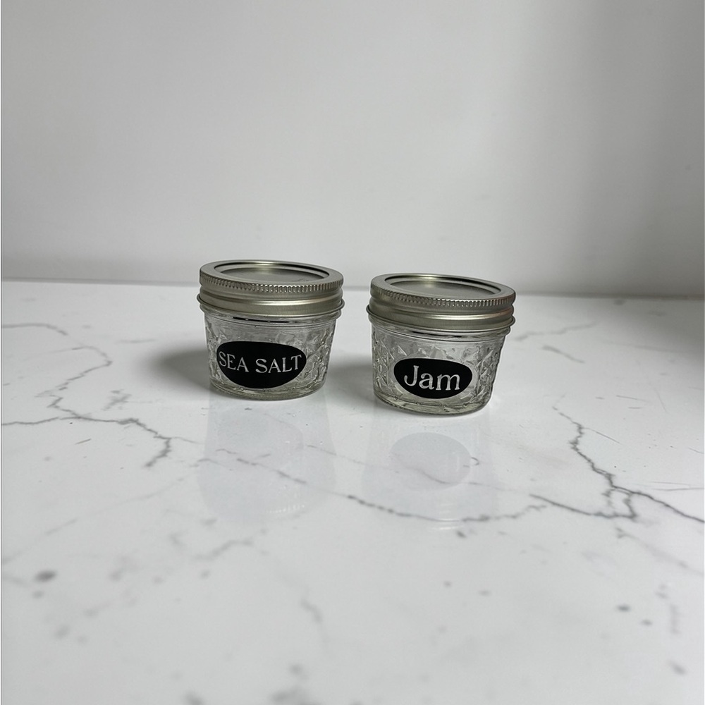 Clear Glass Jars with Silver Lids